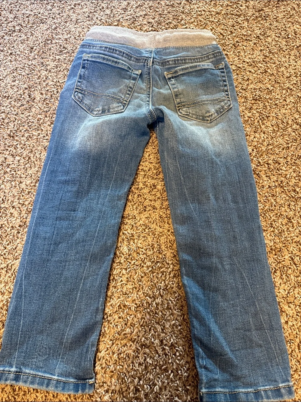 Cat & Jack Blue Denim Jeans with Grey Stretch Waistband